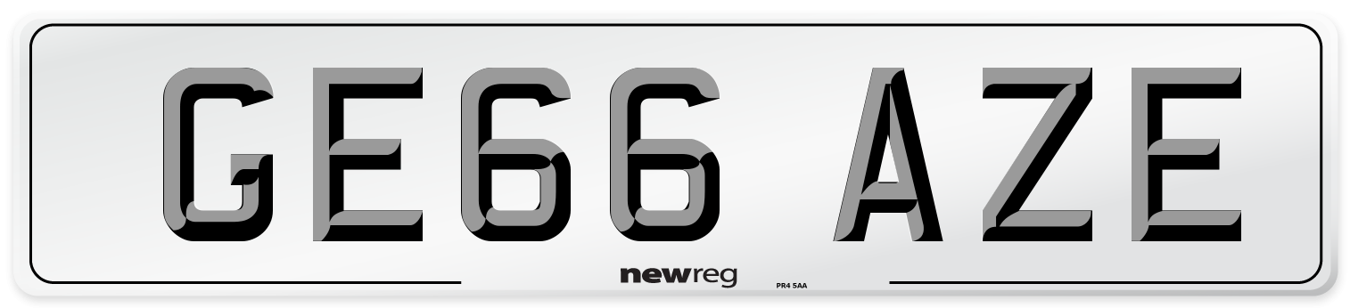 GE66 AZE Number Plate from New Reg